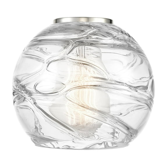 Innovations Lighting Edison Athens Deco Swirl - 1 Light 6" Semi-Flush Mount Matte Black/Clear Deco Swirl