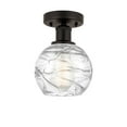 thumbnail image 1 of Innovations Lighting  Edison Athens Deco Swirl - 1 Light 6" Semi-Flush Mount Oil Rubbed Bronze/Clear Deco Swirl, 1 of 5