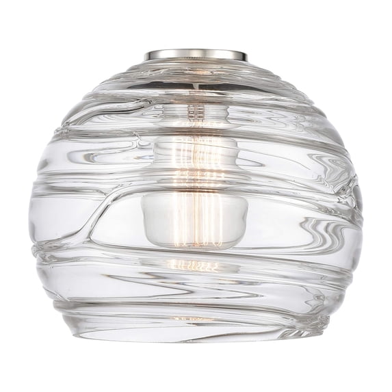 Innovations Lighting Edison Athens Deco Swirl - 1 Light 8" Semi-Flush Mount Matte Black/Clear Deco Swirl