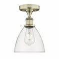 thumbnail image 1 of Innovations Lighting  Edison Bristol Glass - 1 Light 8" Semi-Flush Mount Antique Brass/Clear, 1 of 5