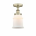 thumbnail image 1 of Innovations Lighting  Edison Canton - 1 Light 6" Semi-Flush Mount Antique Brass/Matte White, 1 of 5