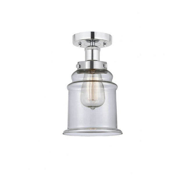 Innovations Lighting  Edison Canton - 1 Light 6" Semi-Flush Mount Clear/Polished Chrome