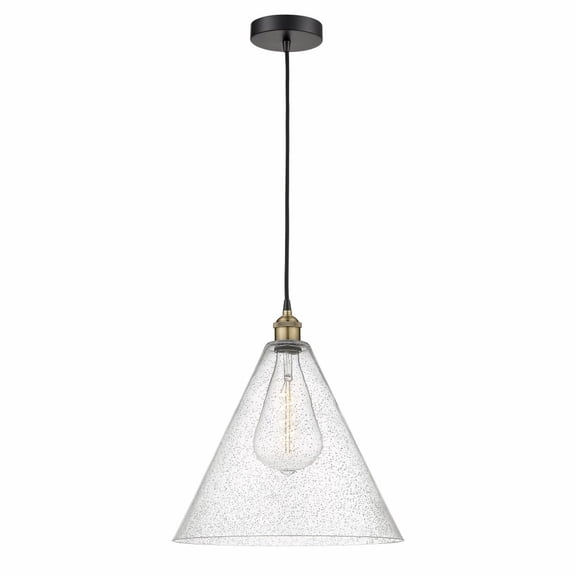 Innovations Lighting  Berkshire - 1 Light 16" Cord Hung Mini Pendant Black Antique Brass/Seedy