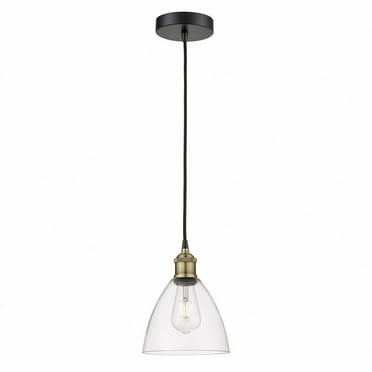 Innovations Lighting  Edison Dome - 1 Light 8" Cord Hung Mini Pendant Clear/Black Antique Brass