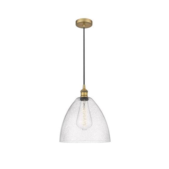 616-1P-BB-GBD-124-Innovations Lighting-Edison Dome - 1 Light Cord Hung Mini Pendant In Industrial Style-13.75 Inches Tall and 12 Inches Wide-Brushed