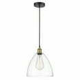 thumbnail image 1 of Innovations Lighting  Edison Dome - 1 Light 12" Cord Hung Mini Pendant Clear/Black Antique Brass, 1 of 5
