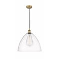 thumbnail image 1 of 616-1P-BB-GBD-162 Innovations Lighting Edison Dome - 1 Light Cord Hung Pendant In Industrial Style-17.75 Inches Tall and 16 Inches Wide-Brushed Brass, 1 of 2