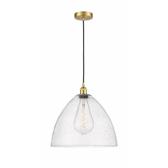 616-1P-SG-GBD-164 Innovations Lighting Edison Dome - 1 Light Cord Hung Pendant In Industrial Style-17.75 Inches Tall and 16 Inches Wide-Satin Gold
