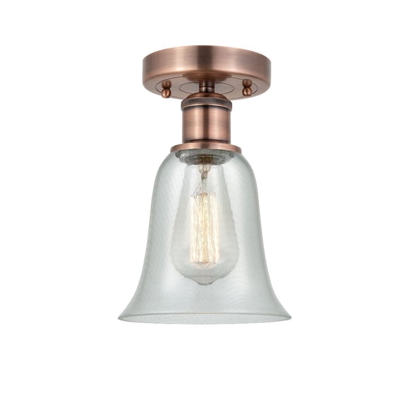 Innovations Lighting  Edison Hanover - 1 Light 6" Semi-Flush Mount Fishnet/Antique Copper