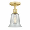 thumbnail image 1 of Innovations Lighting  Edison Hanover - 1 Light 6" Semi-Flush Mount Fishnet/Satin Gold, 1 of 5