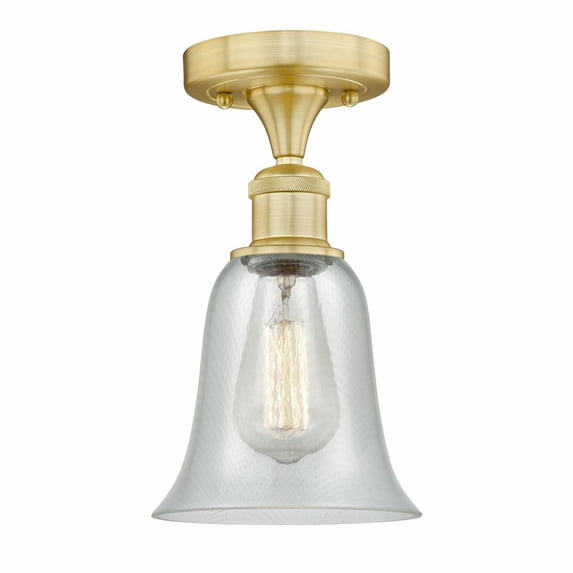 Innovations Lighting Edison Hanover - 1 Light 6" Semi-Flush Mount Fishnet/Satin Gold