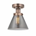thumbnail image 1 of Innovations Lighting  Edison Large Cone - 1 Light 7" Semi-Flush Mount Antique Copper/Plated Smoke, 1 of 5
