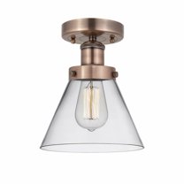 Innovations Lighting Edison Large Cone - 1 Light 7" Semi-Flush Mount Clear/Antique Copper