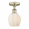 thumbnail image 1 of Innovations Lighting  Edison Norfolk - 1 Light 6" Semi-Flush Mount Antique Brass/Matte White, 1 of 5