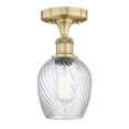 thumbnail image 1 of Innovations Lighting  Edison Salina - 1 Light 5" Semi-Flush Mount Brushed Brass/Clear Spiral Fluted, 1 of 5