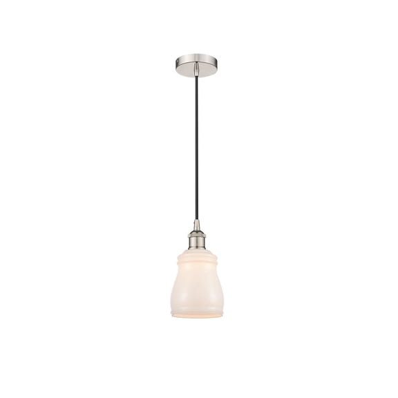 616-1P-PN-G391-Innovations Lighting-Ellery - 1 Light Cord Hung Mini Pendant In Nautiical Style-9.75 Inches Tall and 4.5 Inches Wide-Polished Nickel