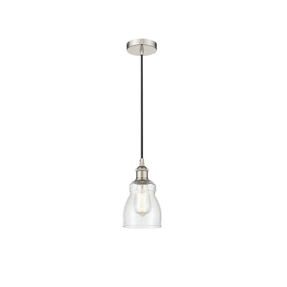 616-1P-PN-G394-Innovations Lighting-Ellery - 1 Light Cord Hung Mini Pendant In Nautiical Style-9.75 Inches Tall and 4.5 Inches Wide-Polished Nickel