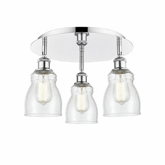 516-3C-PC-G394-Innovations Lighting-Ellery - 3 Light Flush Mount In Nautical Style-9.5 Inches Tall and 16.5 Inches Wide-Polished Chrome Finish-Seedy