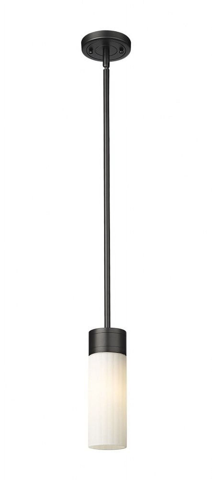 Empire Matte Black and White Glass 9.63" Pendant Light