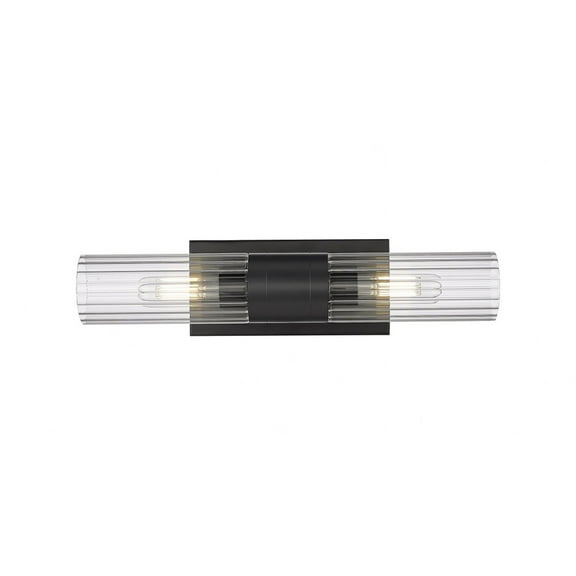 429-2WL-BK-G429-8CL Innovations Lighting Empire - 2 Light Bath Vanity In Modern Style-3.13 Inches Tall and 18.5 Inches Wide-Matte Black Finish-Clear
