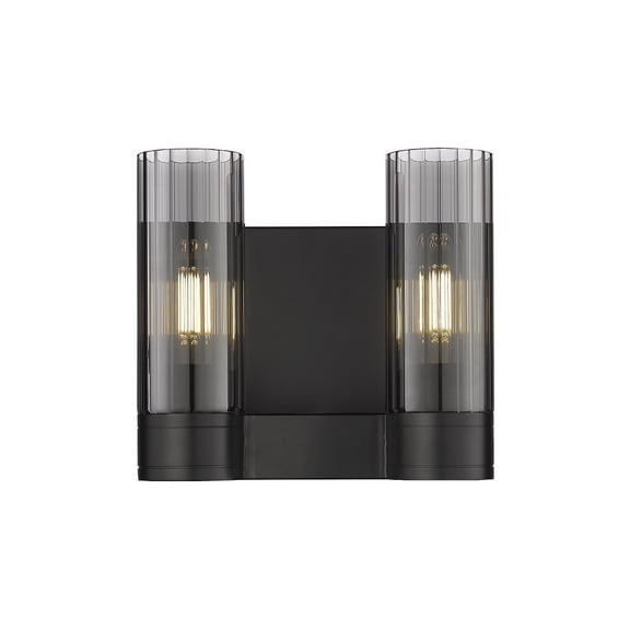429-2W-BK-G429-8SM Innovations Lighting Empire - 2 Light Wall Sconce In Modern Style-9.5 Inches Tall and 10.5 Inches Wide-Matte Black Finish-Light