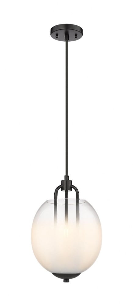 Matte Black and White Glass 3-Light Pendant