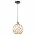 thumbnail image 1 of Innovations Lighting  Edison - 1 Light 10" Cord Hung Mini Pendant Black Antique Brass/White, Brown, 1 of 5