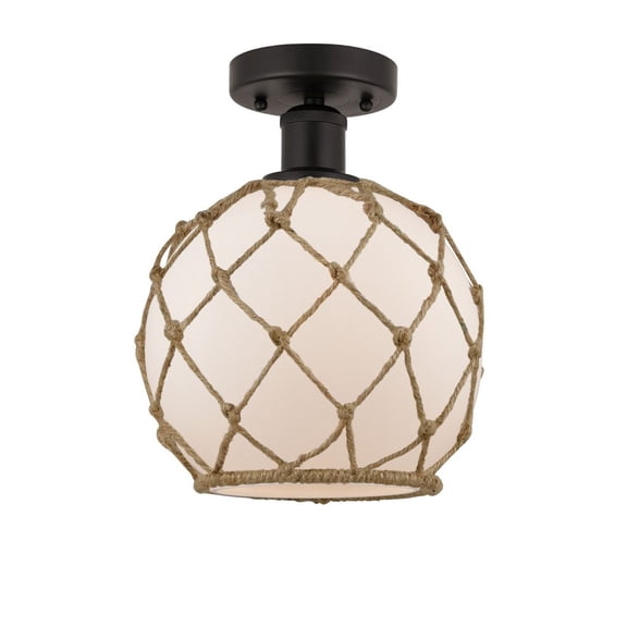 Innovations Lighting - Farmhouse Rope - 1 Light Semi-Flush Mount In Industrial