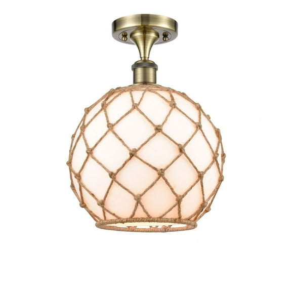Innovations Lighting - Farmhouse Rope - 1 Light Semi-Flush Mount In Industrial