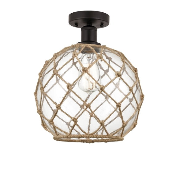 Innovations Lighting - Farmhouse Rope - 1 Light Semi-Flush Mount In Industrial
