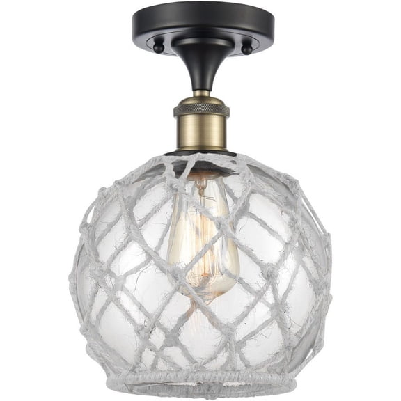 Innovations Lighting - Farmhouse Rope-1 Light Semi-Flush Mount in Industrial