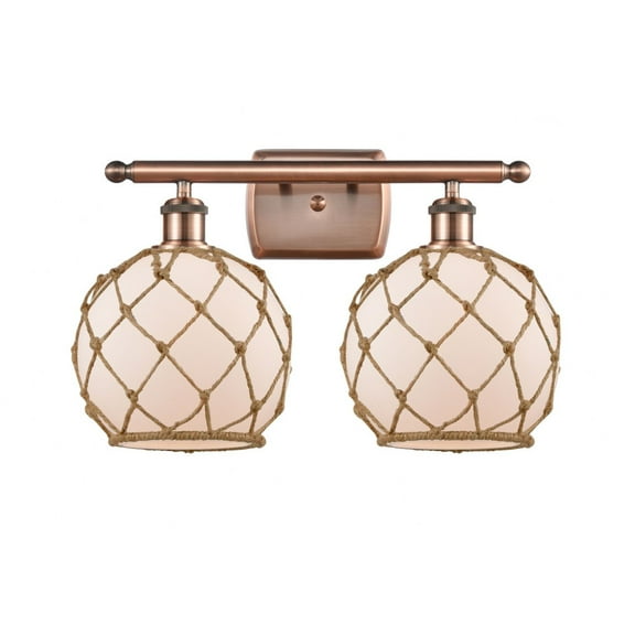 Innovations Lighting - Farmhouse Rope - 2 Light Bath Vanity In Industrial
