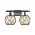 thumbnail image 1 of Innovations Lighting - Farmhouse Rope - 2 Light Bath Vanity In Industrial, 1 of 2