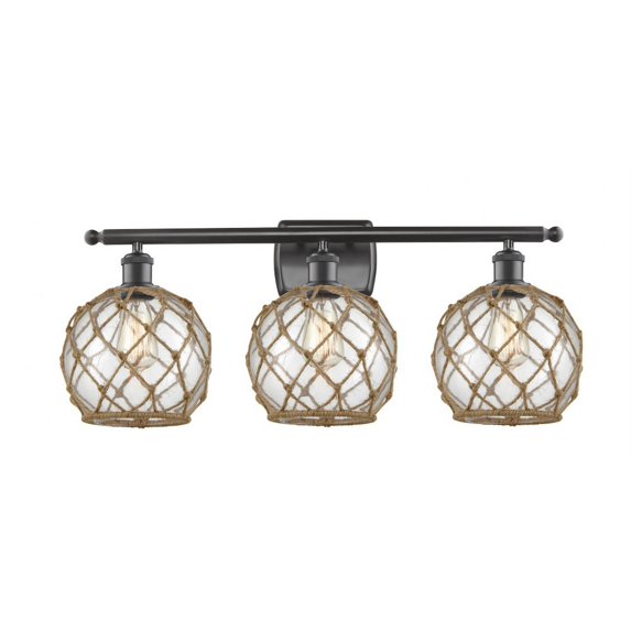 Innovations Lighting - Farmhouse Rope - 3 Light Bath Vanity In Industrial