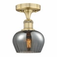 thumbnail image 1 of Innovations Lighting  Fenton - 1 Light 7" Semi-Flush Mount Brushed Brass/Plated Smoke, 1 of 5