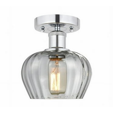 Innovations Lighting  Fenton - 1 Light 7" Semi-Flush Mount Clear/Polished Chrome