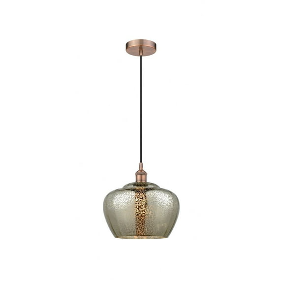 616-1P-AC-G96-L Innovations Lighting Fenton - 1 Light Mini Pendant In Industrial Style-11.5 Inches Tall and 11 Inches Wide-Antique Copper