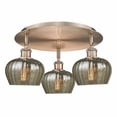 thumbnail image 1 of 516-3C-AC-G96 Innovations Lighting Fenton - 3 Light Flush Mount In Art Deco Style-8 Inches Tall and 18.25 Inches Wide-Antique Copper Finish-Mercury, 1 of 5