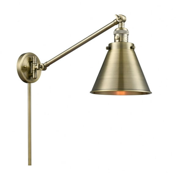 237-AB-M13-AB Innovations Lighting Franklin Restoration - 1 Light Appalachian Swing Arm Wall Sconce In TraditionalStyle-12 Inches Tall and 8 Inches