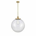 thumbnail image 1 of Innovations Lighting  Franklin Restoration Beacon - 1 Light 18" Stem Hung Pendant Clear/Satin Gold, 1 of 2