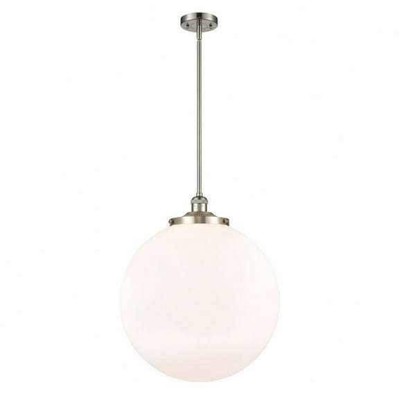 201S-SN-G201-18-Innovations Lighting-Beacon - 1 Light Pendant In Industrial Style-19 Inches Tall and 18 Inches Wide-Brushed Satin Nickel Finish-Matte