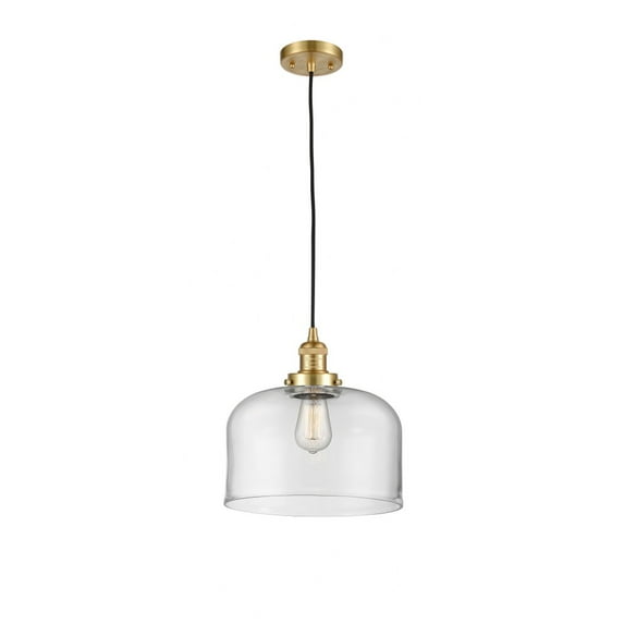 Innovations Lighting Franklin Restoration Bell - 1 Light 12" Cord Hung Mini Pendant Clear/Satin Gold