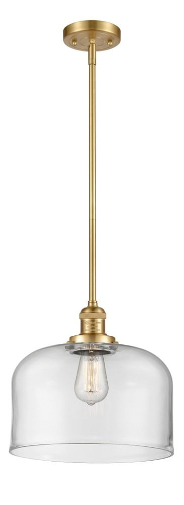 Satin Gold and Clear Glass Mini Pendant Light