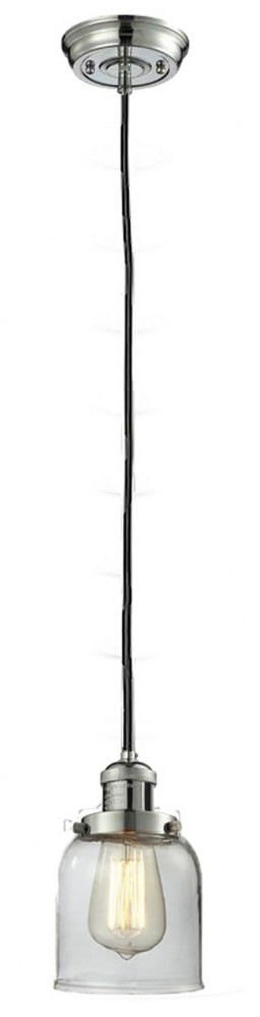 Polished Nickel Glass Mini Pendant Light, 130" Cord