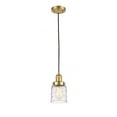 thumbnail image 1 of 201C-SG-G513-Innovations Lighting-Bell - 1 Light Cord Hung Mini Pendant In Industrial Style-10 Inches Tall and 5 Inches Wide-Satin Gold Finish-Deco, 1 of 5