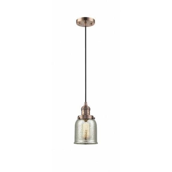 Innovations Lighting Franklin Restoration Bell - 1 Light 5" Cord Hung Mini Pendant Silver Plated Mercury/Antique Copper