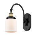thumbnail image 1 of Innovations Lighting  Franklin Restoration Bell - 1 Light 5" Sconce - Arm Swivels Side To Side Black Antique Brass/Matte White, 1 of 5