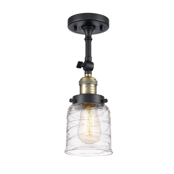 Innovations Lighting Franklin Restoration Bell 1 Light 5" Semi-Flush Mount Black Antique Brass