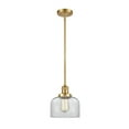 thumbnail image 1 of Innovations Lighting  Franklin Restoration Bell - 1 Light 8" Stem Hung Mini Pendant Clear/Satin Gold, 1 of 5