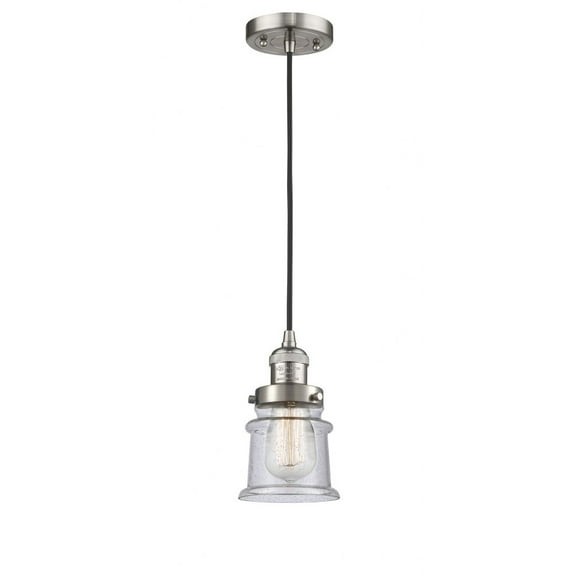 Innovations Lighting  Franklin Restoration Canton - 1 Light 5" Cord Hung Mini Pendant Seedy/Brushed Satin Nickel